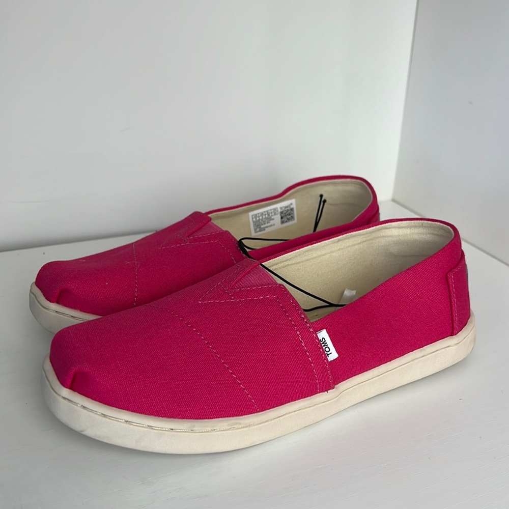 Toms Girls Shoes New Toms Classic Magenta Heritage Canvas Slipon